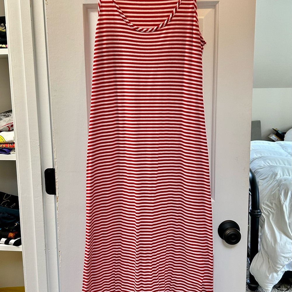 Red Striped Sleeveless Dress